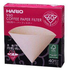 HARIO V60 COFFEE PAPER FILTER MASARASHI N°01 - 40 FILTER