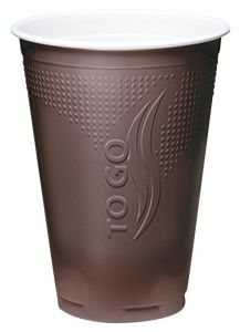BEKERS CUP TO GO PLASTIC BRUIN 180ML 70ST