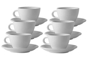 ACME & CO 6 X CUPS & SAUCERS FLAT WHITE MILK