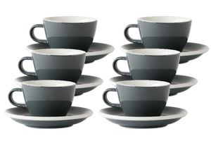 ACME & CO 6 X CUPS & SAUCERS FLAT WHITE DOLPHIN